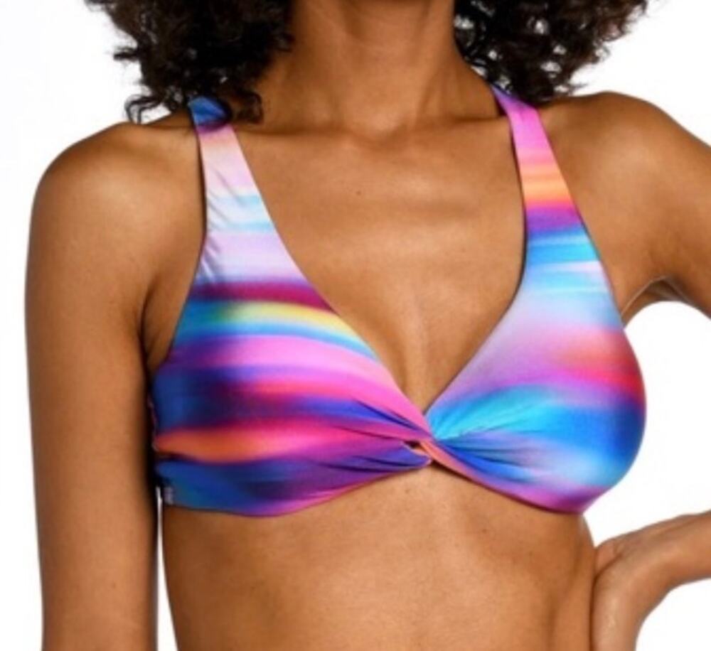 La Blanca Sunset Shores Underwire Conv Strap Twist Front Bikini Top 14 NWT